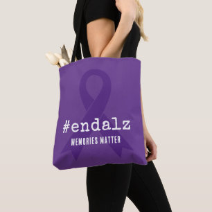Alzheimer bewustzijn hashtag Einde Alzheimer Tote Bag