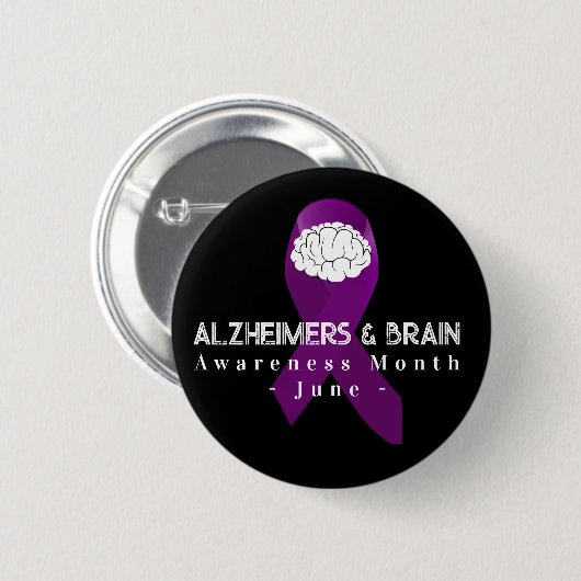 Alzheimer & Brain Awareness Maand Juni Ronde Button 5,7 Cm (Voorkant /achterkant)