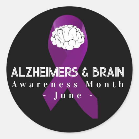 Alzheimer & Brain Awareness Maand Juni Ronde Sticker (Voorkant)
