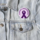 Alzheimer & Brain Awareness Paarse Lint Ronde Button 5,7 Cm (In situ)