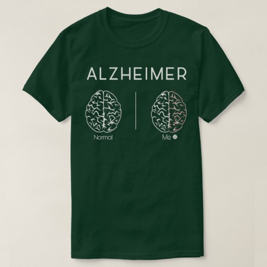 Alzheimer brein versus normaal brein bewustzijn t-shirt (Design voorkant)