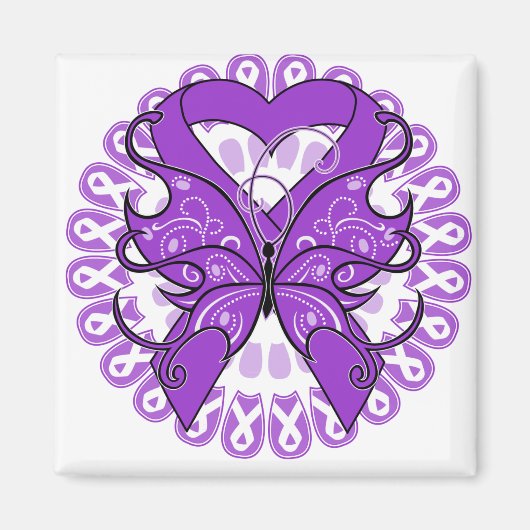 Alzheimer Butterfly Circle of Ribbons Magneet (Voorkant)