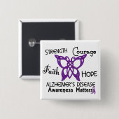 Alzheimer Celtic Butterfly 3 Vierkante Button 5,1 Cm (Voorkant /achterkant)