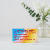 Alzheimer-contactkaart Contactkaartje (Staand voorkant)