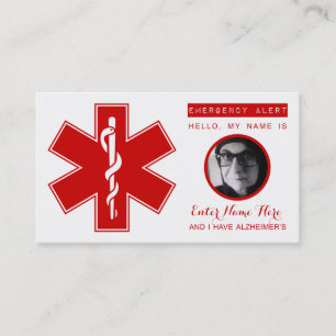 alzheimer - contactkaart voor noodgevallen contactkaartje