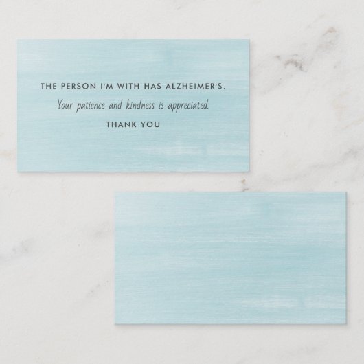 Alzheimer Dementia Patience Kindness Information Visitekaartje (Voorkant / Achterkant)