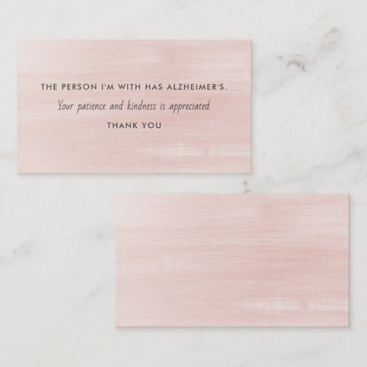 Alzheimer Dementia Patience Kindness Information Visitekaartje (Voorkant / Achterkant)