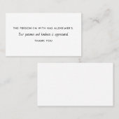 Alzheimer Dementia Patience Kindness Information Visitekaartje (Voorkant / Achterkant)