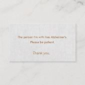 Alzheimer Dementia Patiënteninformatie Visitekaartje (Voorkant)