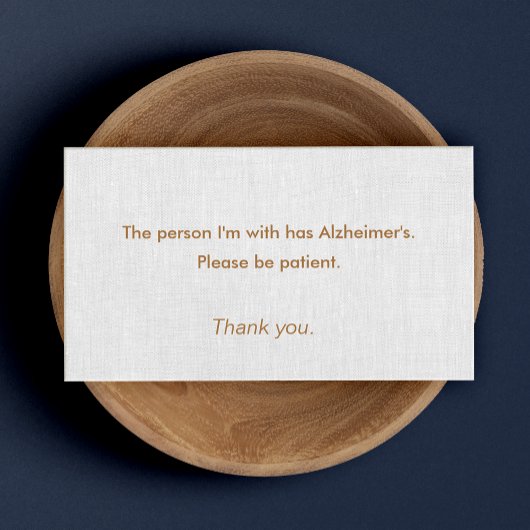 Alzheimer Dementia Patiënteninformatie Visitekaartje