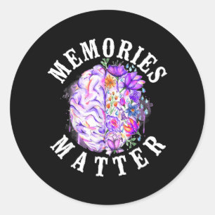 Alzheimer Dementie Bewustzijn Ondersteuning Vintag Ronde Sticker