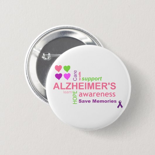 Alzheimer Disease Awareness Button (Voorkant /achterkant)