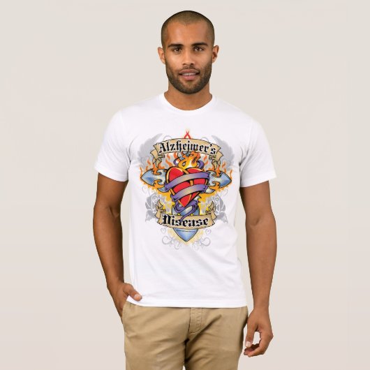 Alzheimer Disease Cross & Heart T-shirt (Voorkant volledig)