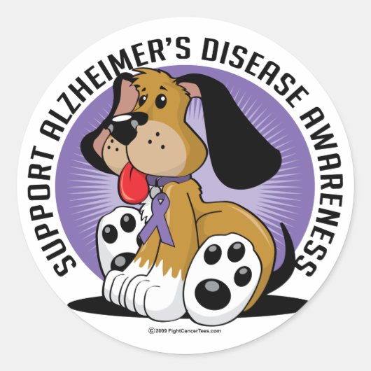 Alzheimer Dog Ronde Sticker (Voorkant)