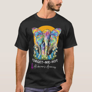 Alzheimer Elephant Vergeet me-niet Alzheimer Aware T-shirt