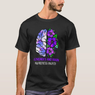 Alzheimer en hersenbewustzijn maand bloembewust t-shirt