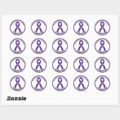 Alzheimer Fighter Ribbon White Ronde Sticker (Vel)