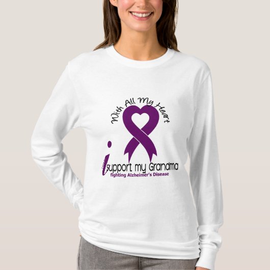 Alzheimer Ik steun mijn oma T-shirt (Voorkant)