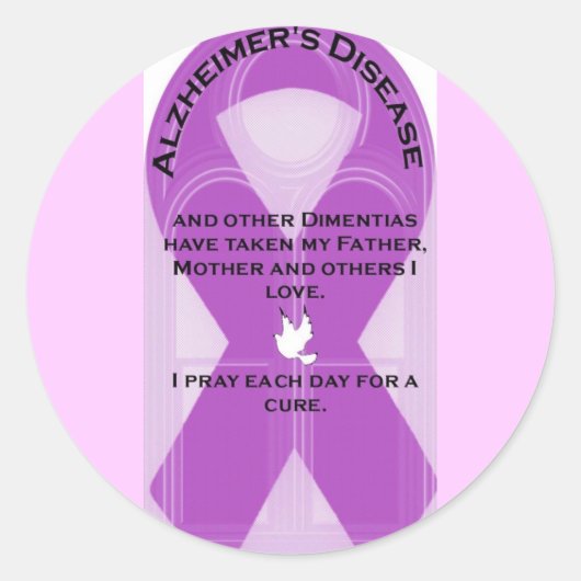 ALZHEIMER-LINT RONDE STICKER (Voorkant)