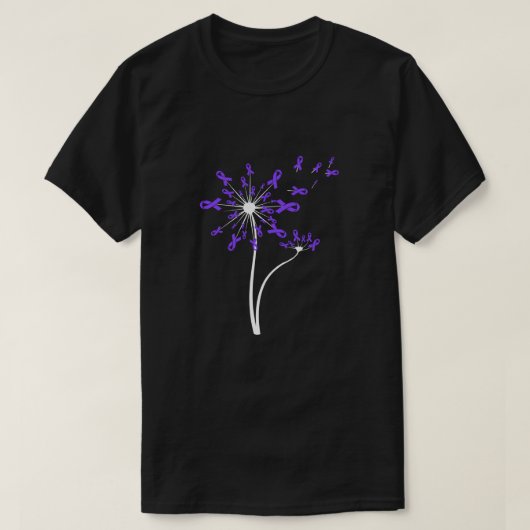 Alzheimer Lupus Epilepsy Awareness Dandelion Pur T-shirt (Design voorkant)
