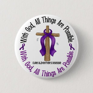 Alzheimer met GOD CROSS 1 Ronde Button 5,7 Cm