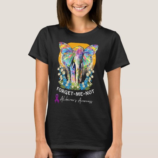 Alzheimer Olifant Vergeet mij niet Alzheimeru2019s T-shirt (Voorkant)