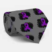 Alzheimer Paars lint met kribbel Stropdas (Opgerold)