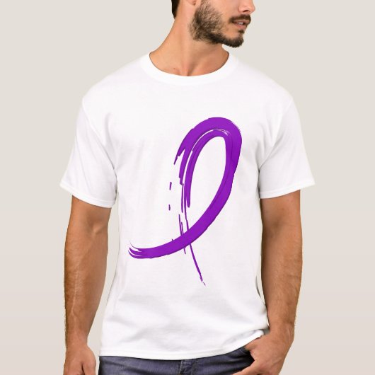 Alzheimer Paars Ribbon A4 T-shirt (Voorkant)