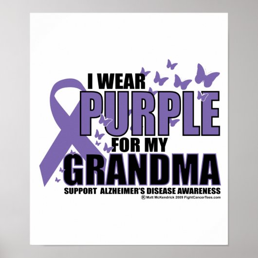 Alzheimer Paars voor GRANDMA Poster (Voorkant)