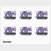 Alzheimer Paars voor GRANDMA Ronde Sticker (Vel)