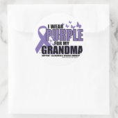 Alzheimer Paars voor GRANDMA Ronde Sticker (Tas)