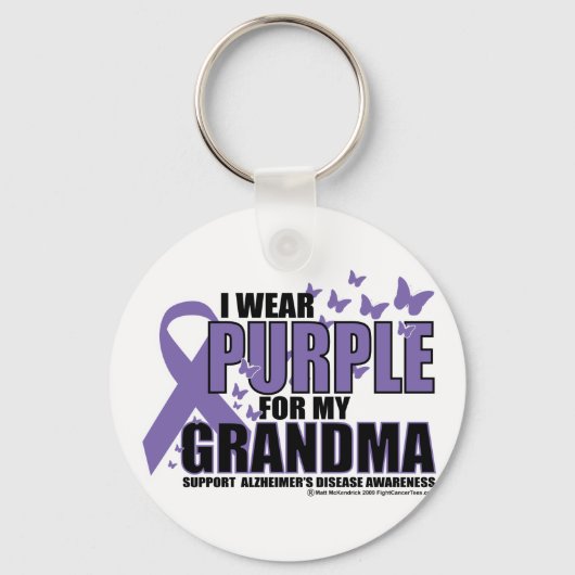 Alzheimer Paars voor GRANDMA Sleutelhanger (Voorkant)
