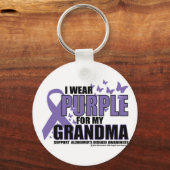 Alzheimer Paars voor GRANDMA Sleutelhanger (Voorkant)