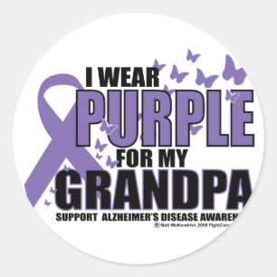 Alzheimer: Paars voor GRANDPA Ronde Sticker