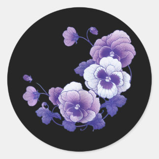 Alzheimer Paarse Bloemen Pansy Alzheimer&#39;s Awa Ronde Sticker