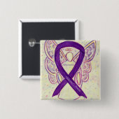 Alzheimer Paarse Ribbon Angel Art Pins Vierkante Button 5,1 Cm (Voorkant /achterkant)