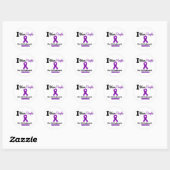 Alzheimer Paarse Ribbon Awareness Ronde Sticker (Vel)
