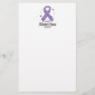 Alzheimer Ribbon of Butterflies Briefpapier