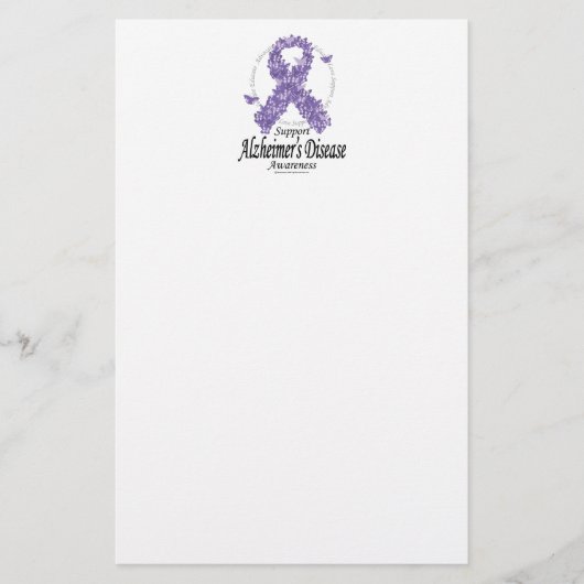Alzheimer Ribbon of Butterflies Briefpapier (Voorkant)