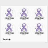 Alzheimer Ribbon of Butterflies Ronde Sticker (Vel)