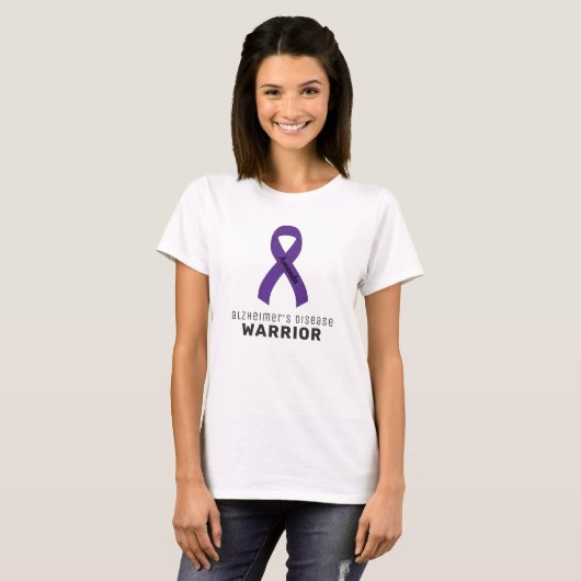 Alzheimer Ribbon White T-Shirt (Voorkant volledig)