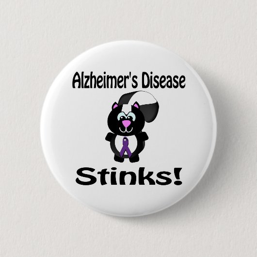 Alzheimer Stinks Skunk Awareness de Ronde Button 5,7 Cm (Voorkant)