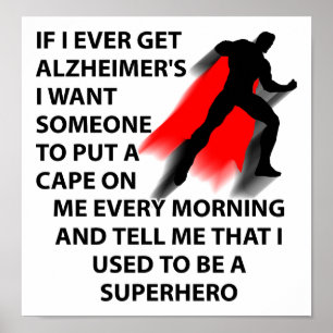 Alzheimer Superheld Grappige Poster