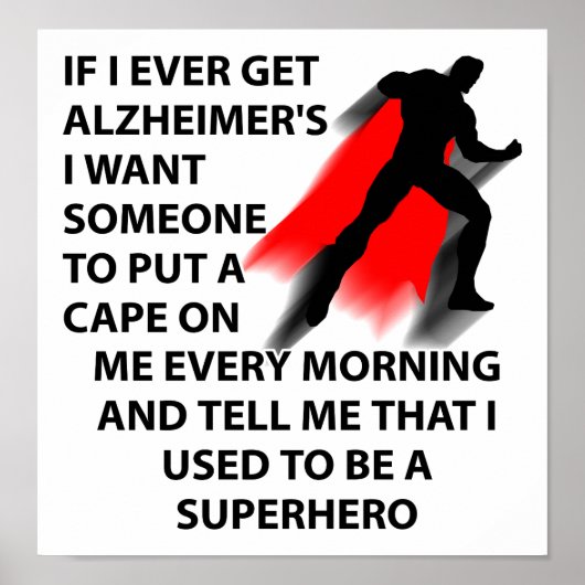 Alzheimer Superheld Grappige Poster (Voorkant)