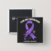 Alzheimer - Voor mijn man Vierkante Button 5,1 Cm (Voorkant /achterkant)