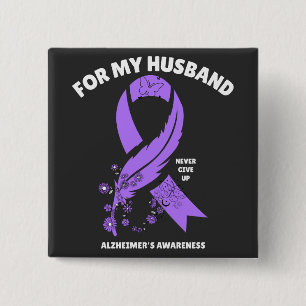 Alzheimer - Voor mijn man Vierkante Button 5,1 Cm