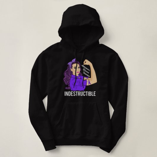 Alzheimer Ziekte Aankomst Onverwoestbare Awarenes Hoodie (Design voorkant)