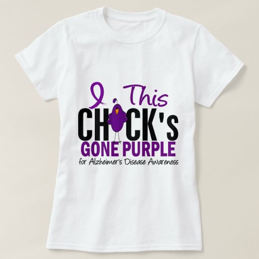 Alzheimer Ziekte Chick Gone Paars T-shirt (Design voorkant)
