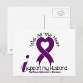 Alzheimer Ziekte Ik steun mijn man Briefkaart (Voorkant / Achterkant)