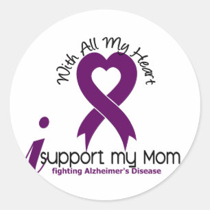 Alzheimer Ziekte Ik steun mijn moeder Ronde Sticker
